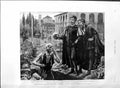 Original Old Antique Print 1887 Hamlet Horatio Graveyard Theatre Horace 19th