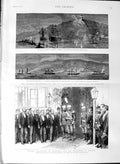 Original Old Antique Print 1887 Prince Ferdinand Bulgaria Scotland Ship Cantyre