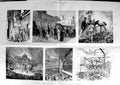 Original Old Antique Print 1887 Burning Theatre Royal Exeter Fire Ruins B 19th