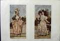 Original Old Antique Print 1887 Colour Beautiful Ladies Fashion Dresses 19th