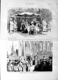Old Antique Print 1887 Church Alban Copenhagen Queen Osborne Isle Wight 19th