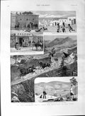 Original Old Antique Print 1887 Mexican House Arizona Colorado Pueblo India 19th