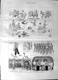 Original Old Antique Print 1887 Queen Jubilee Jamaica Myngyan Burma Siers Horse