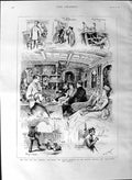 Original Old Antique Print 1887 America Cup Yacht Race Volunteer Thistle Sport