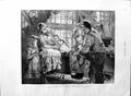 Original Old Antique Print 1887 Christian Symons Art Man Cupid Sculpture Artist