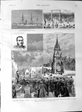 Old Antique Print 1887 Childs Gunboat Wasp Shakespeare Stratford-On-Avon 19th