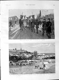 Original Old Antique Print 1887 Funeral Athens Morocco Tangier Soko Marke 19th