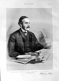 Original Old Antique Print 1887 Portrait Balfour Chief Secretary Ireland M.P