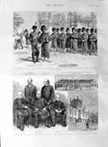 Original Old Antique Print 1887 Lampeter Bishop Bangor Argyll Highlanders M 19th