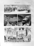Original Old Antique Print 1887 Prince Wals England Plymouth Falmouth Edgcumbe