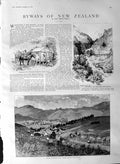 Old Antique Print 1887 New Zealand Nelson Sleepy Hollow Miner'S Wakatipu 19th
