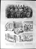 Original Old Antique Print 1887 Lady Dufferin India Doctors Burmese Siers 19th