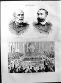 Old Antique Print 1887 Lord Hartington Goschen Dublin Grevy Carnot France 19th