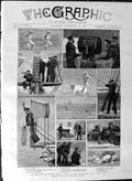 Original Old Antique Print 1887 Missing Gun Boat Wasp Paracel Coral Reef 19th