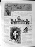 Original Old Antique Print 1887 Egypt Rhodopis King Psammetichus Fallen 19th