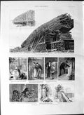 Original Old Antique Print 1887 Lumber Raft Nova Scotia Gardening Humour 19th