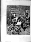 Original Old Antique Print 1888 Fine Art Romola Lady Reading Book Leighton 0