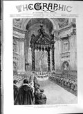 Old Antique Print 1888 Celebration Pope Sacerdotal Jubilee Rome St. Peter 19th
