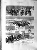 Original Old Antique Print 1888 Austrian Siers Russian Frontier Ancient Helmets