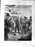 Old Antique Print 1888 Life Ireland Cottage Meeting Politics Noise People 19th