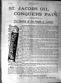 Old Antique Print 1888 Advertisement St. Jacobs Oil Conquers Pain Vogeler 19th