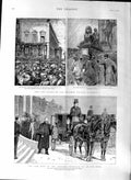 Original Old Antique Print 1888 Emperor Frederick San Remo Berlin Villa Zirio