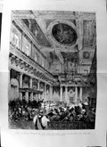 Antique Old Print 1888 Chapel Royal Whitehall Silver Wedding Prince Wales 19th