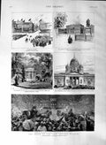 Old Antique Print 1888 Death Emperor William Charlottenburg Unter Linden 19th