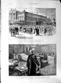 Old Antique Print 1888 Palace Berlin Emperor William Death Frederick Remo 19th