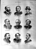 Old Antique Print 1888 Duke Rutland Cooper-Key Clarke Hoare Clayton Men 19th