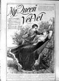 Original Old Antique Print 1888 Advertisement My Queen Vel-Vel Material Romance