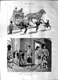 Original Old Antique Print 1888 Life Ireland Black Watch Siers Dublin Castle