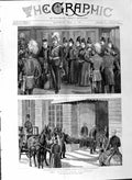 Old Antique Print 1888 Queen Berlin Charlottenburg Railway Station Palace 19th