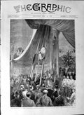 Original Old Antique Print 1888 Glasgow International Exhibition Prince Wales