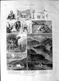 Old Antique Print 1888 Sikkim Expeditionary Force War Lama Ling-Tu Fort 19th