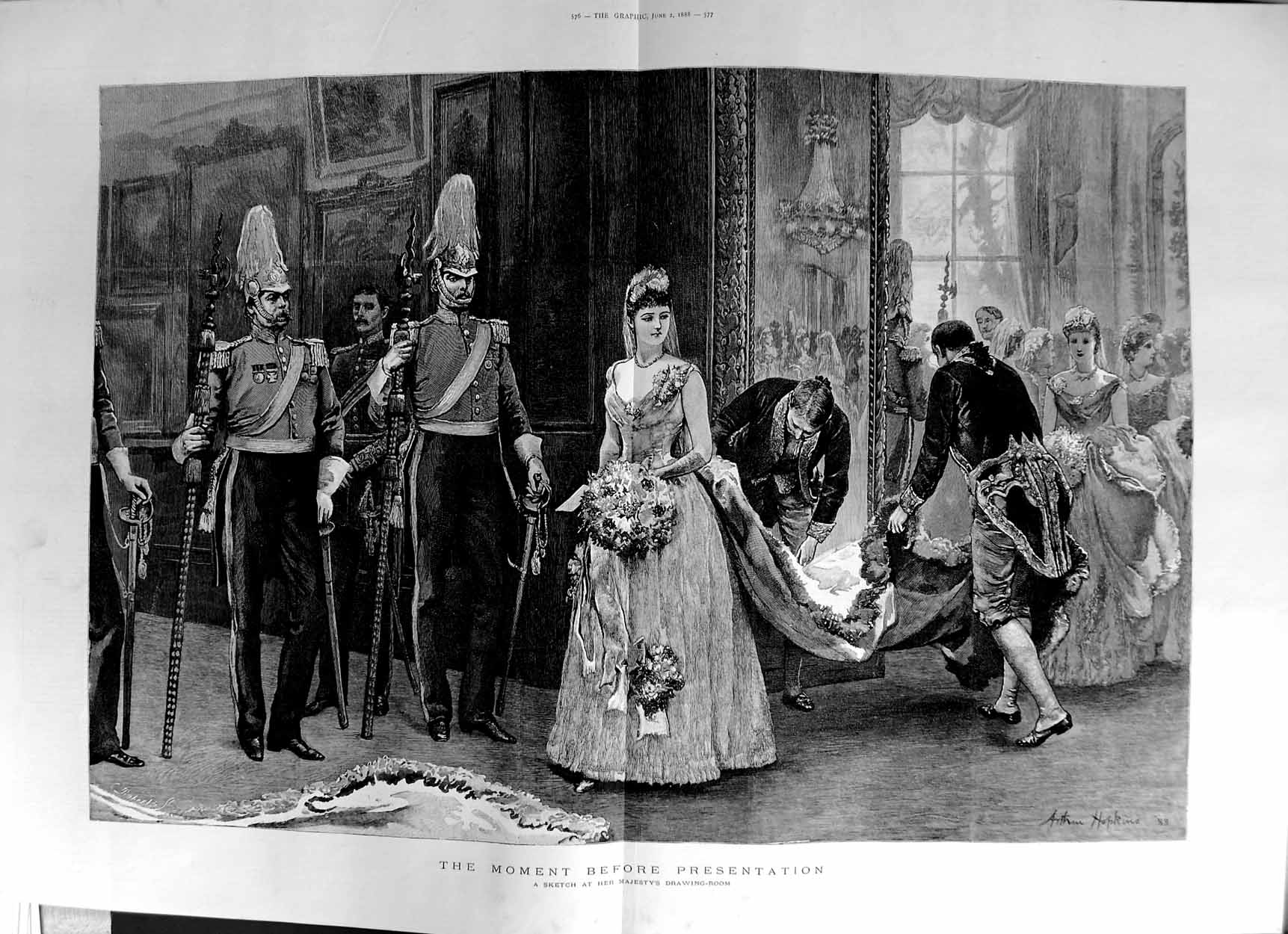 Old Antique Print 1888 Royal Wedding Berlin Prince Henry Princess Irene 19th