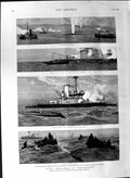 Old Antique Print 1888 Navy Ships Portsmouth Hero Torpedo Boats Beresford 19th