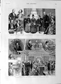 Original Old Antique Print 1888 Conversazione Burlington House Lord Coleridge