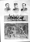 Old Antique Print 1888 Roman Gams Earl'S Court Donkey Boys Cairo Briscoe 19th
