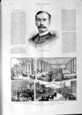 Original Old Antique Print 1888 Ritchie Central Hospital Holloway Prince Wales