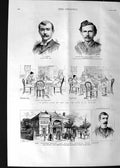 Old Antique Print 1888 Baxter Senator Oliveira Turner House Art Penarth 19th