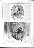 Original Old Antique Print 1888 Portrait Mr Frank Holl Lady Little Girl 19th