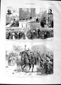 Old Antique Print 1888 Prince Wales Hungarian Hussars Victor Manchester 19th