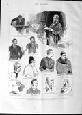Original Old Antique Print 1888 Parnell Commission Royal Courts Justice Lewis