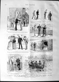 Old Antique Print 1888 Pleasure Cruise Steam Yacht Victoria Malta Scenes 19th
