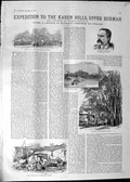 Original Old Antique Print 1888 Expedition Karen Hills Upper Burmah Sartorius