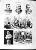 Old Antique Print 1888 Channer Monro Chamberlain Lubbock Jessel Wallace 19th