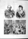 Original Old Antique Print 1888 British Nurses Grosvenor Gallery Grain Dufferin