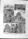 Original Old Antique Print 1888 Westminster Abbey London Mausoleum Innsbruck