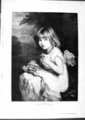 Old Antique Print 1888 Blanche Jenkins Fine Art Little Girl Sleeping Doll 19th